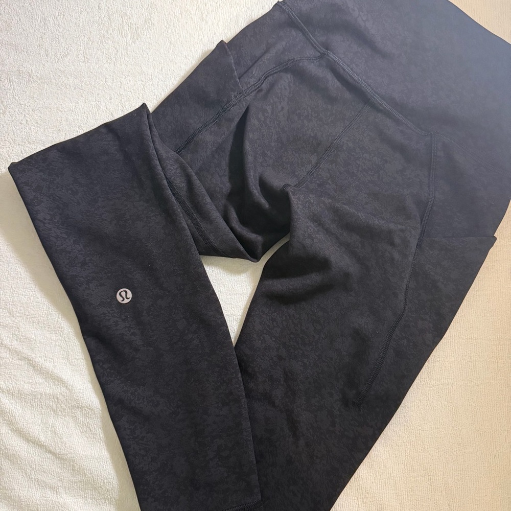 Lululemon High Rise Tight Size 0 Full Length Incognito Camo Gray Gym Minimalist